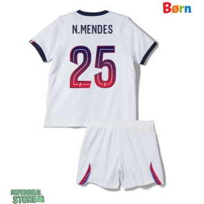 Paris Saint-Germain Nuno Mendes #25 Replika Babytøj Udebanesæt Børn 2026-27 Kortærmet (+ Korte bukser)